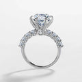 Color Moissanite Pave Engagement Ring in 925 Sterling Silver
