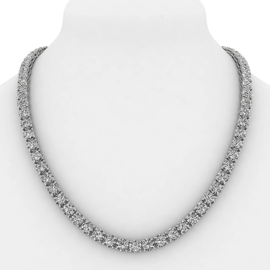 14K White Gold 10 Ct. Lab Grown Diamond Tennis Necklace