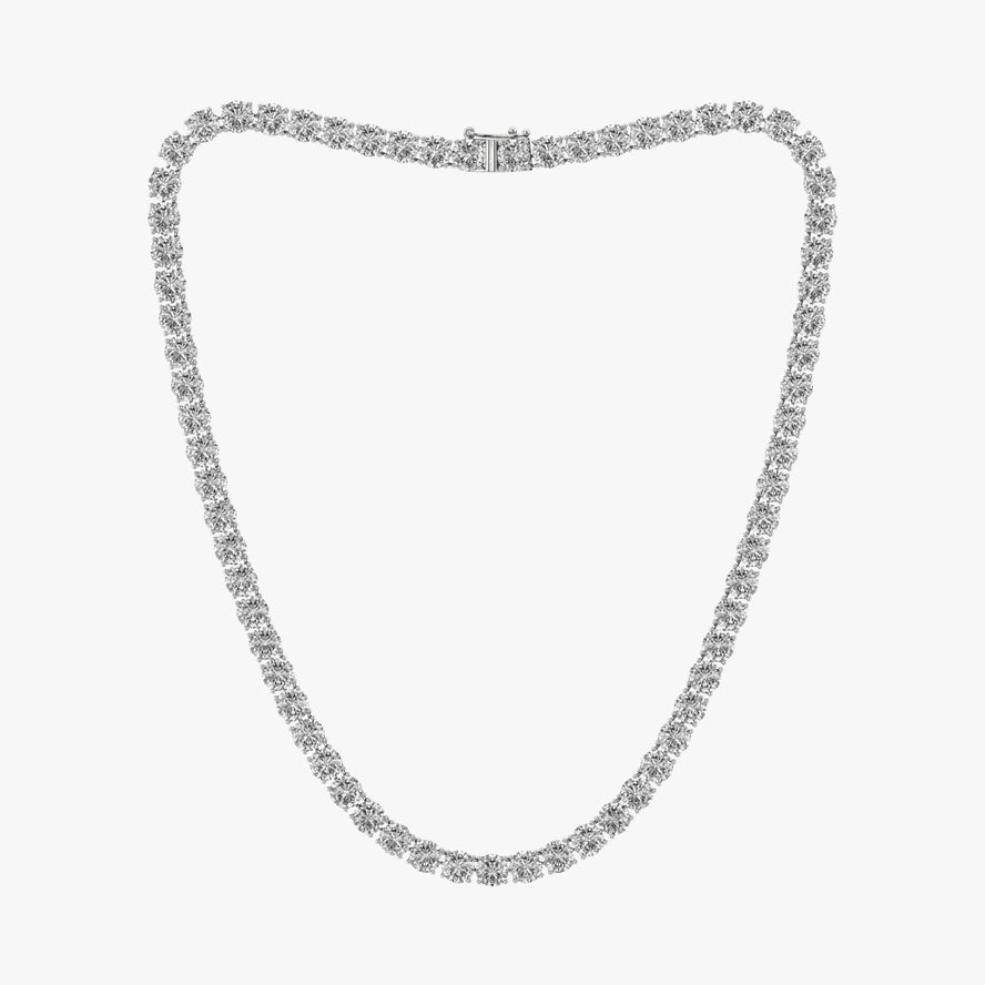 14K White Gold 10 Ct. Lab Grown Diamond Tennis Necklace
