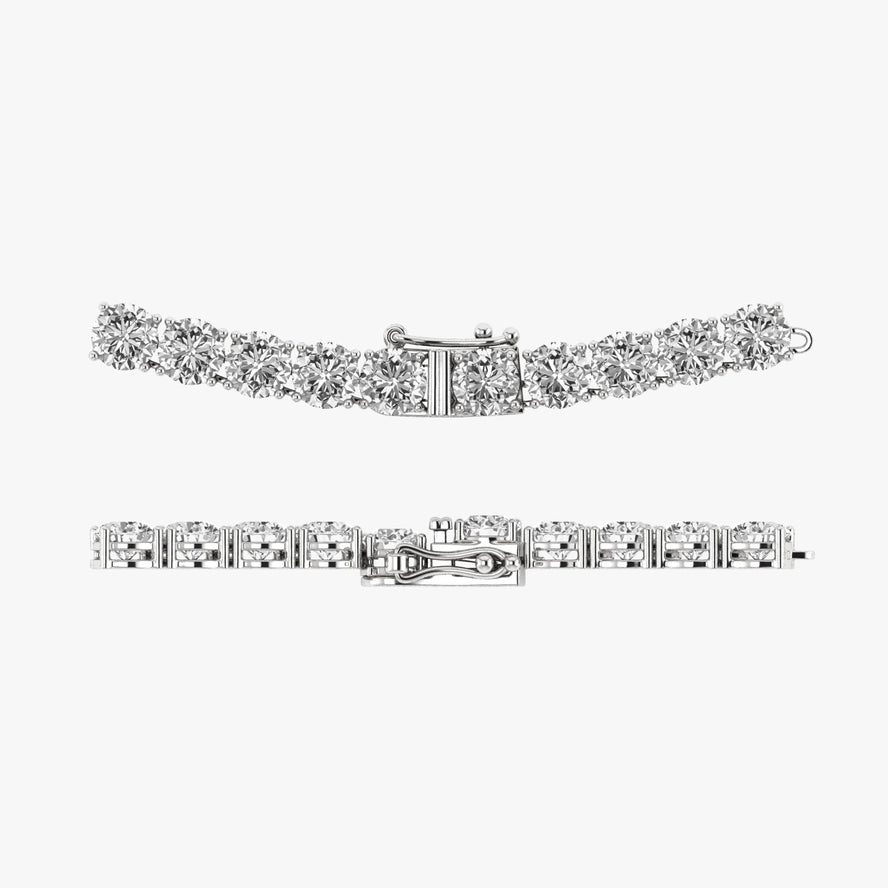 14K White Gold 10 Ct. Lab Grown Diamond Tennis Necklace