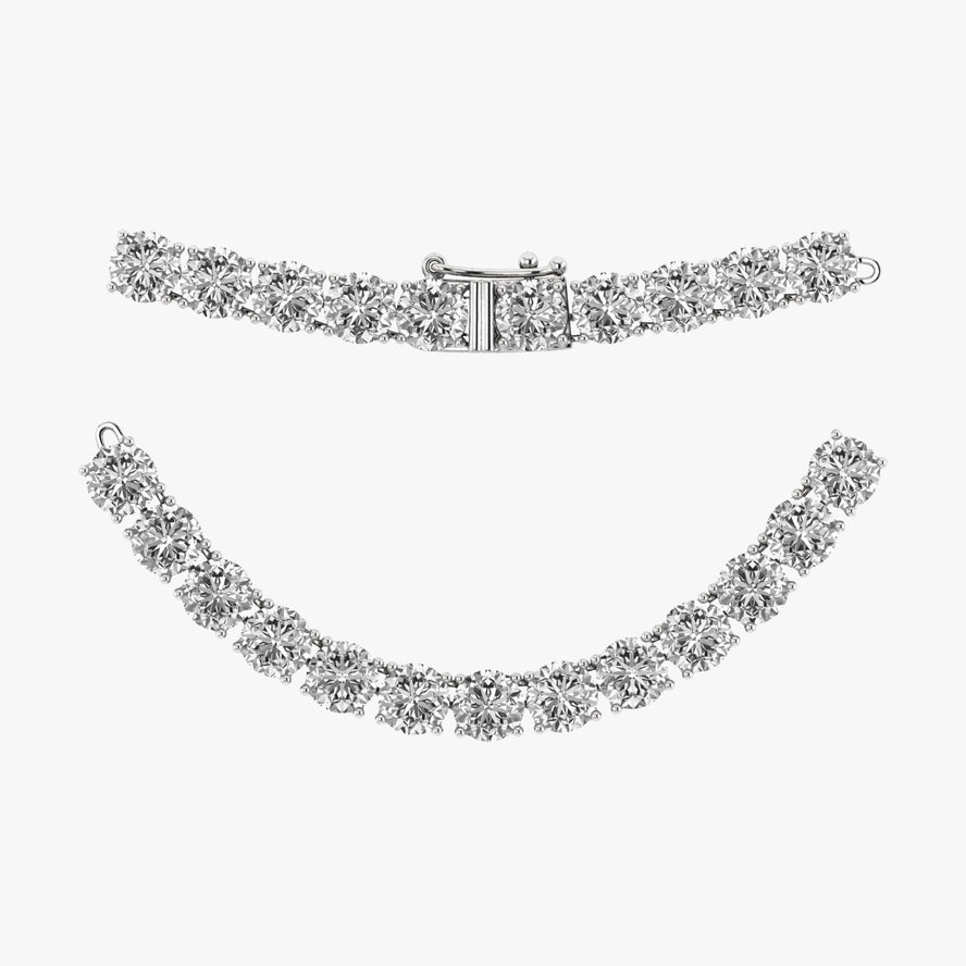 14K White Gold 10 Ct. Lab Grown Diamond Tennis Necklace