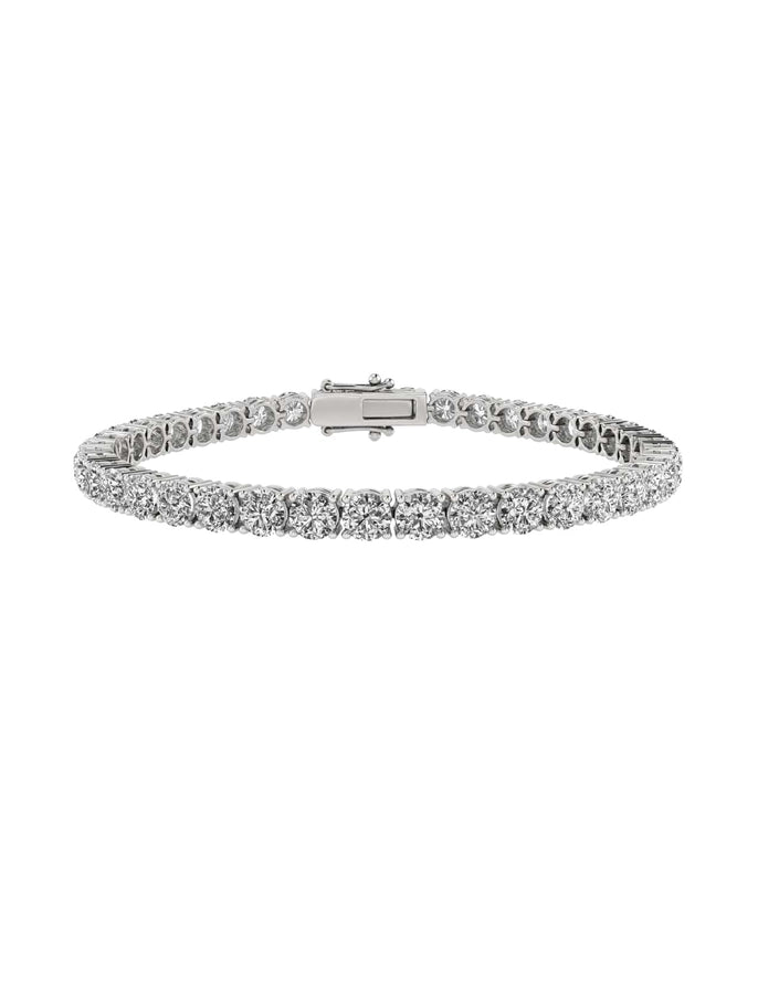 14K White Gold 15 Ct Lab Grown Diamond Tennis Bracelet