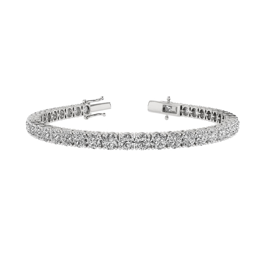 14K White Gold 4 Ct Lab Grown Diamond Tennis Bracelet