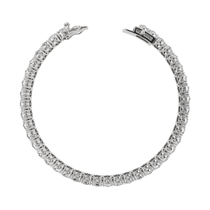 14K White Gold 4 Ct Lab Grown Diamond Tennis Bracelet
