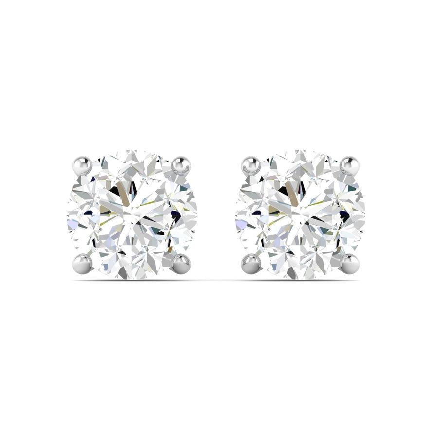 1 Cttw Lab-Grown Diamond Stud Earring,14K White Gold Martini