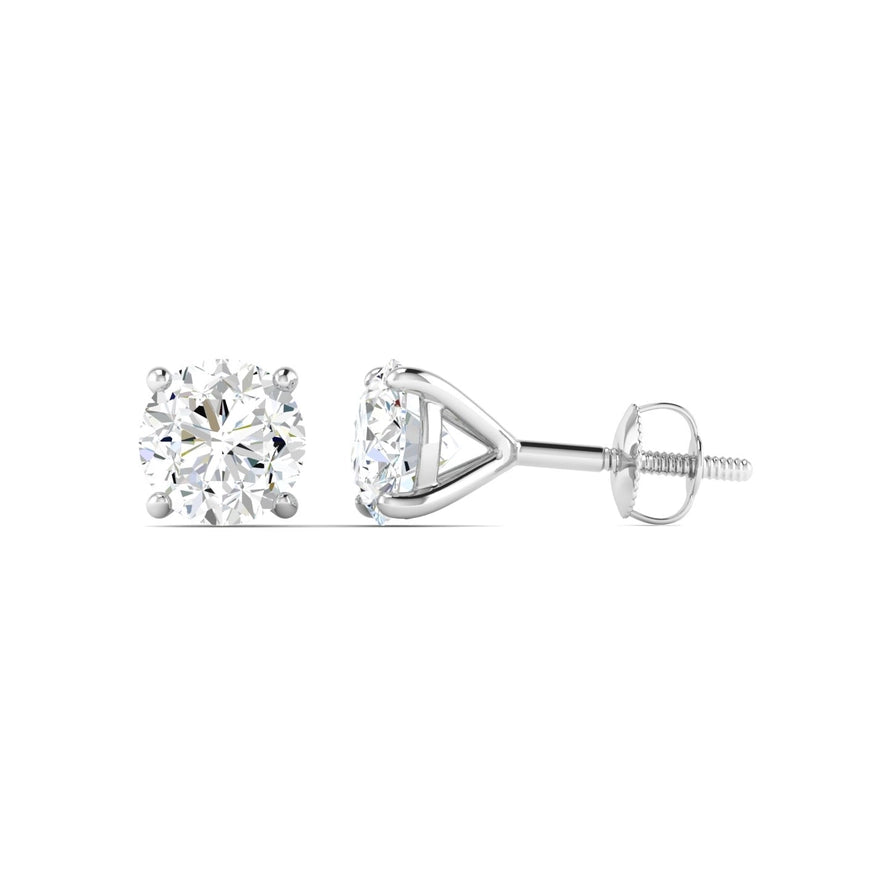 1 Cttw Lab-Grown Diamond Stud Earring,14K White Gold Martini