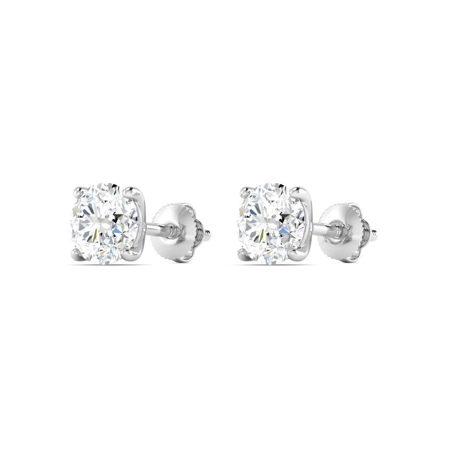 1 Cttw Lab-Grown Diamond Stud Earring,14K White Gold Martini