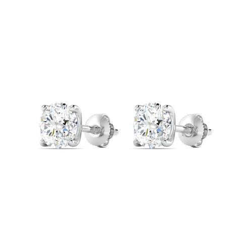 1 Cttw Lab-Grown Diamond Stud Earring,14K White Gold Martini