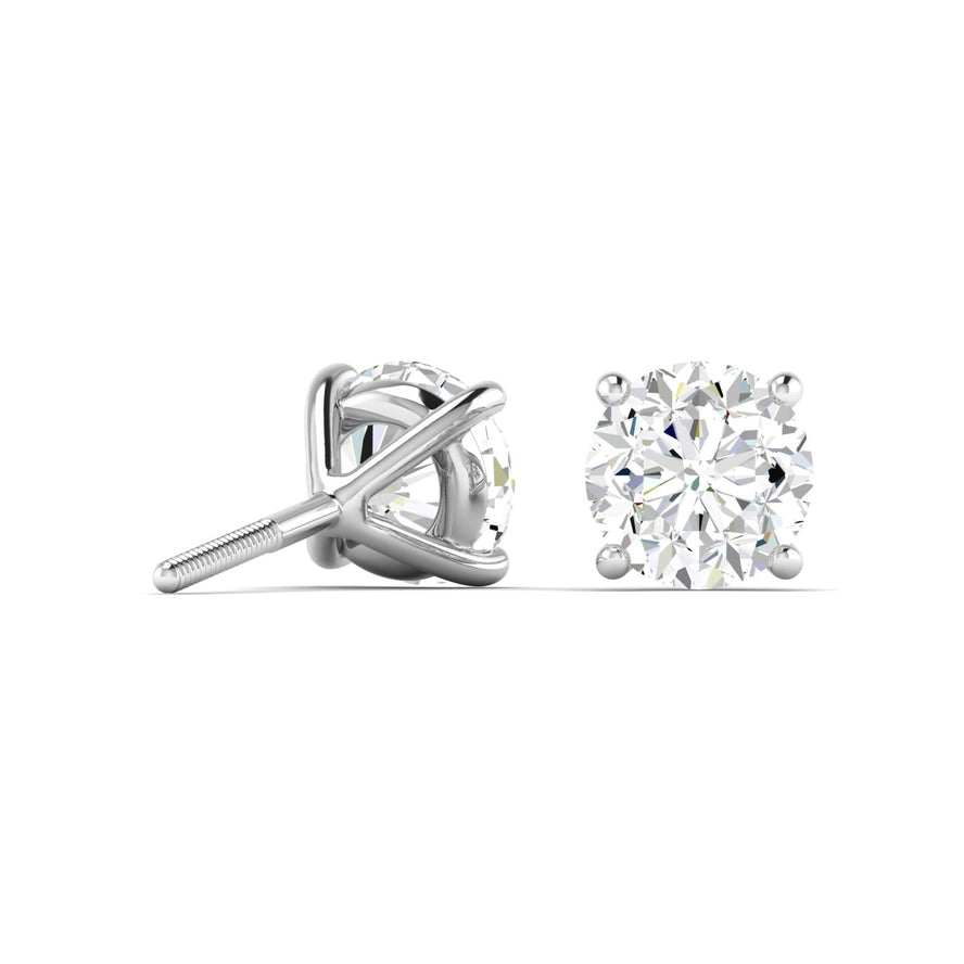 1 Cttw Lab-Grown Diamond Stud Earring,14K White Gold Martini