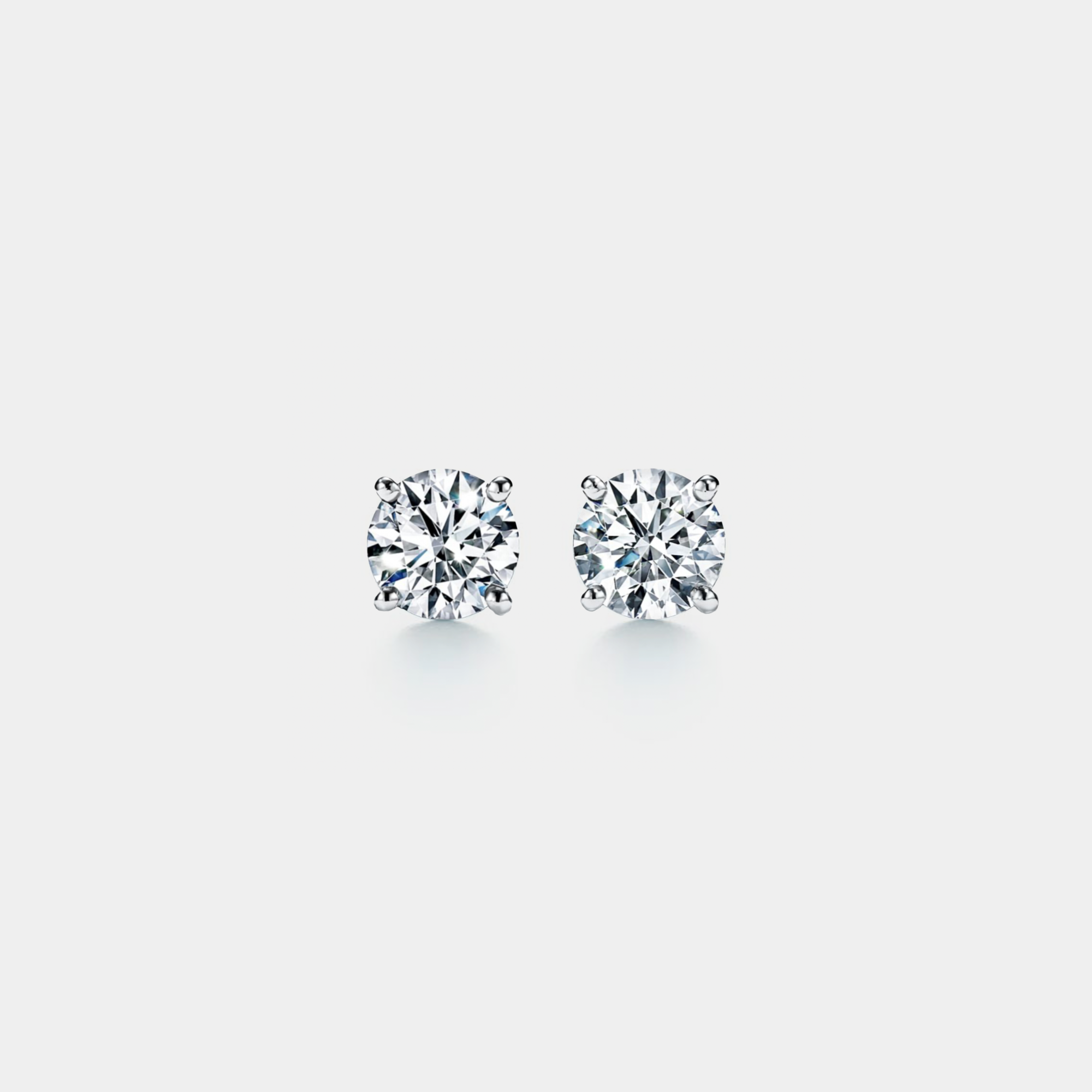 Four-Prong Moissanite Stud Earrings in 925 Sterling Silver