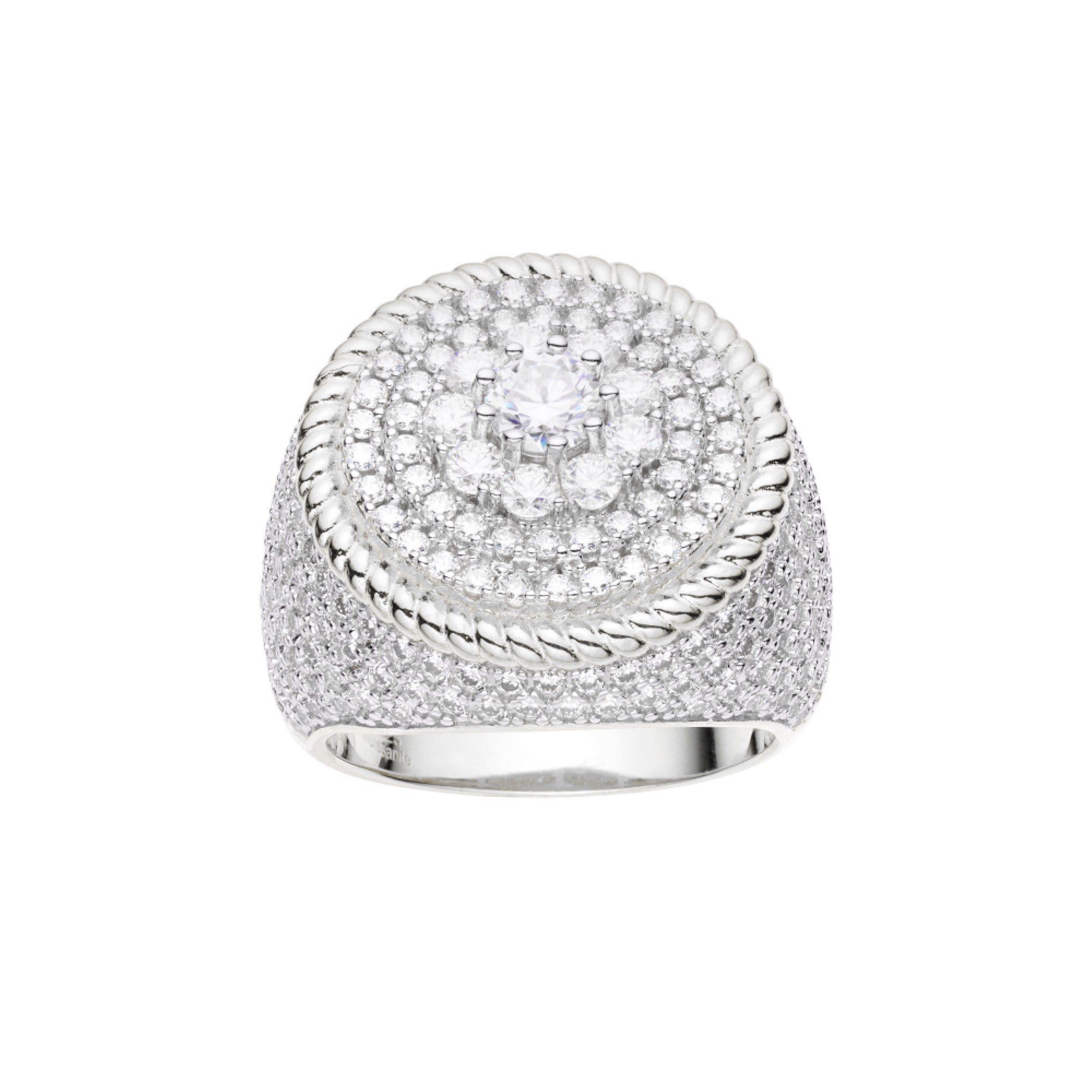 Sterling Silver Moissanite Carat Mens Ring Size 10 (RP) 4-1/2 Cttw