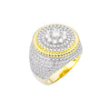 Sterling Silver Moissanite Mens Ring Size 10 (RP)+GP 4.1/2 Cttw