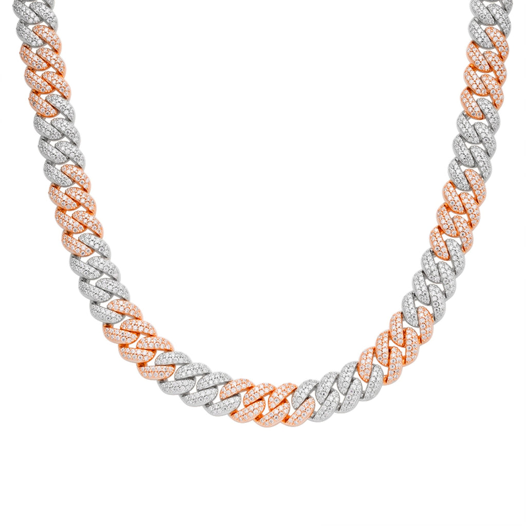 Sterling Silver Moissanite 10mm Cuban Chain 22 Inch Necklace RP+PP 13-5/8 Cttw