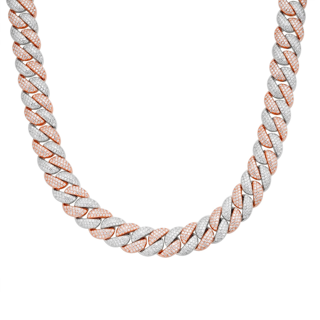 Sterling Silver Moissanite 12Mm Cuban Chain 22 Inch RP+PP 19-5/8 Cttw