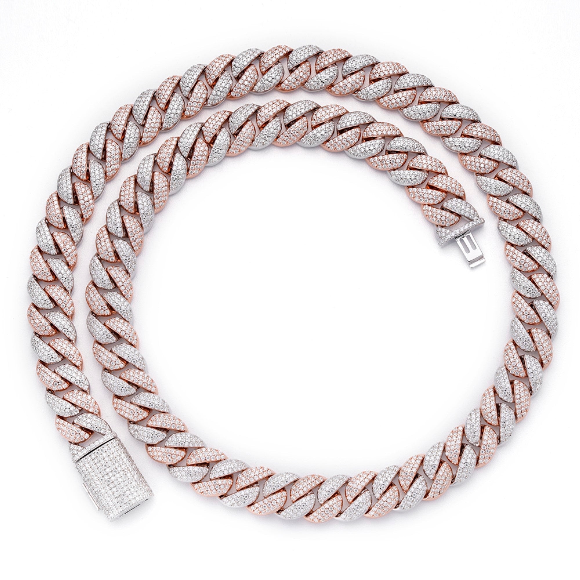 Sterling Silver Moissanite 12Mm Cuban Chain 22 Inch RP+PP 19-5/8 Cttw
