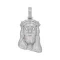 Sterling Silver Moissanite Jesus Face Religious Pendant RP 3-1/3 Cttw