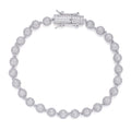 Sterling Silver Round Moissanite Ball Chain Designer 8 Inch Mens Bracelet RP 7-5/8 Cttw