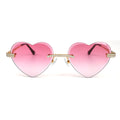Sterling Silver Round Moissanite Cartier Heart Shape Pink Lens Wooden Glasses GP