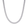 Sterling Silver 8mm Round Moissanite Cuban 20 Inch Necklace RP 8-1/3 Cttw
