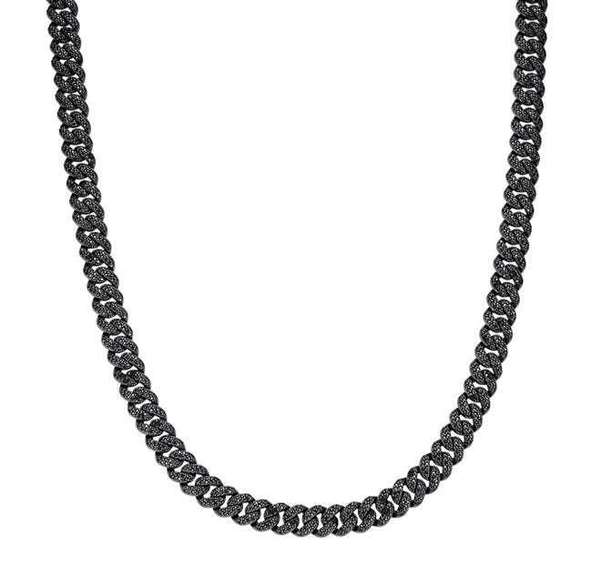 Sterling Silver 20mm Round Big Stone in Center Surrounded with Small Stones Moissanite Cuban 22 Inch Mens Necklace RP+BP 39-1/8 Cttw