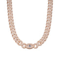 Sterling Silver Round Moissanite 15mm Inifinity Cuban With Evil Eye Designer 22 Inch Mens Necklace PP 27-1/8 Cttw