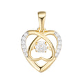 Sterling Silver Round Moissanite Infinity Heart Designer Pendant RP+GP 3/8 Cttw