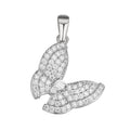 Sterling Silver Round Moissanite Butterfly Animal Pendant RP 3/4 Cttw