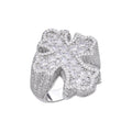 Sterling Silver Round Moissanite With White CZ Mens Cross Religious SZ 10 Ring RP 2-5/8 Cttw