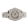 Moissanite Stainless Steel Mens White Steel Band Watch