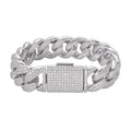 Sterling Silver Round Moissanite 20mm Cuban 8.50 Inch Mens Bracelet RP 20-7/8 Cttw