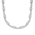 Sterling Silver Round Moissanite Cuban Heart Link Designer 18 Inch Necklace RP 15-1/2 Cttw