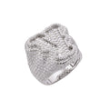 Sterling Silver Round Baugette Moissanite Albhabet V letter Initial SZ 10 Mens Ring RP 7-1/2 Cttw