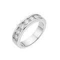 Sterling Silver 4mm Round Moissanite SZ 8 Designer Mens Band Ring RP 2-1/3 Cttw