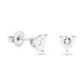 925 Sterling Silver Moissanite Stone Heart Earring
