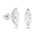 Sterling Rhodium Plated 925 Sterling Silver Moissanite Stone Marquise Earring
