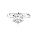 Rhodium Plated 925 Sterling Silver 2 Carat Moissanite Ring