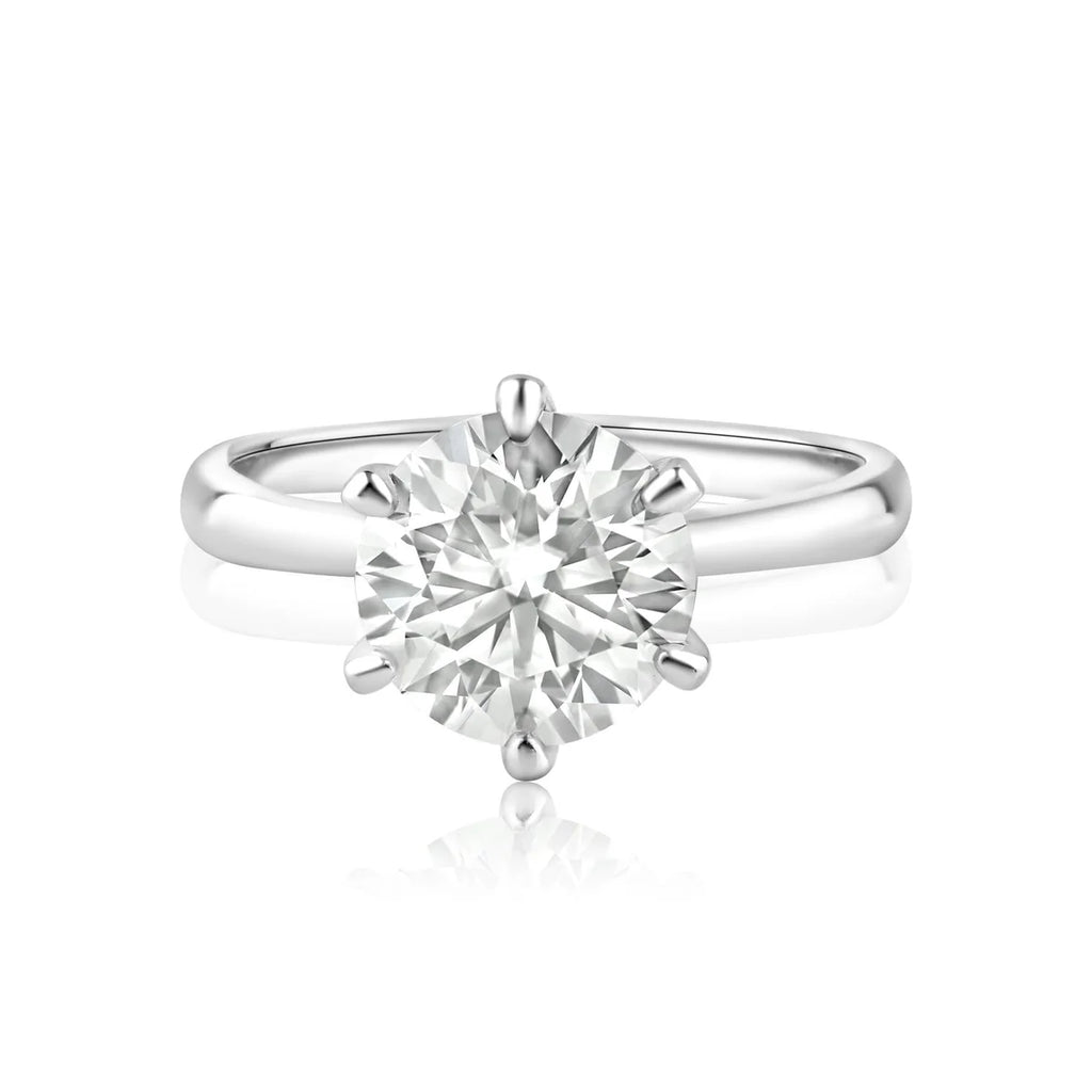 Rhodium Plated 925 Sterling Silver 3 Carat Moissanite Ring