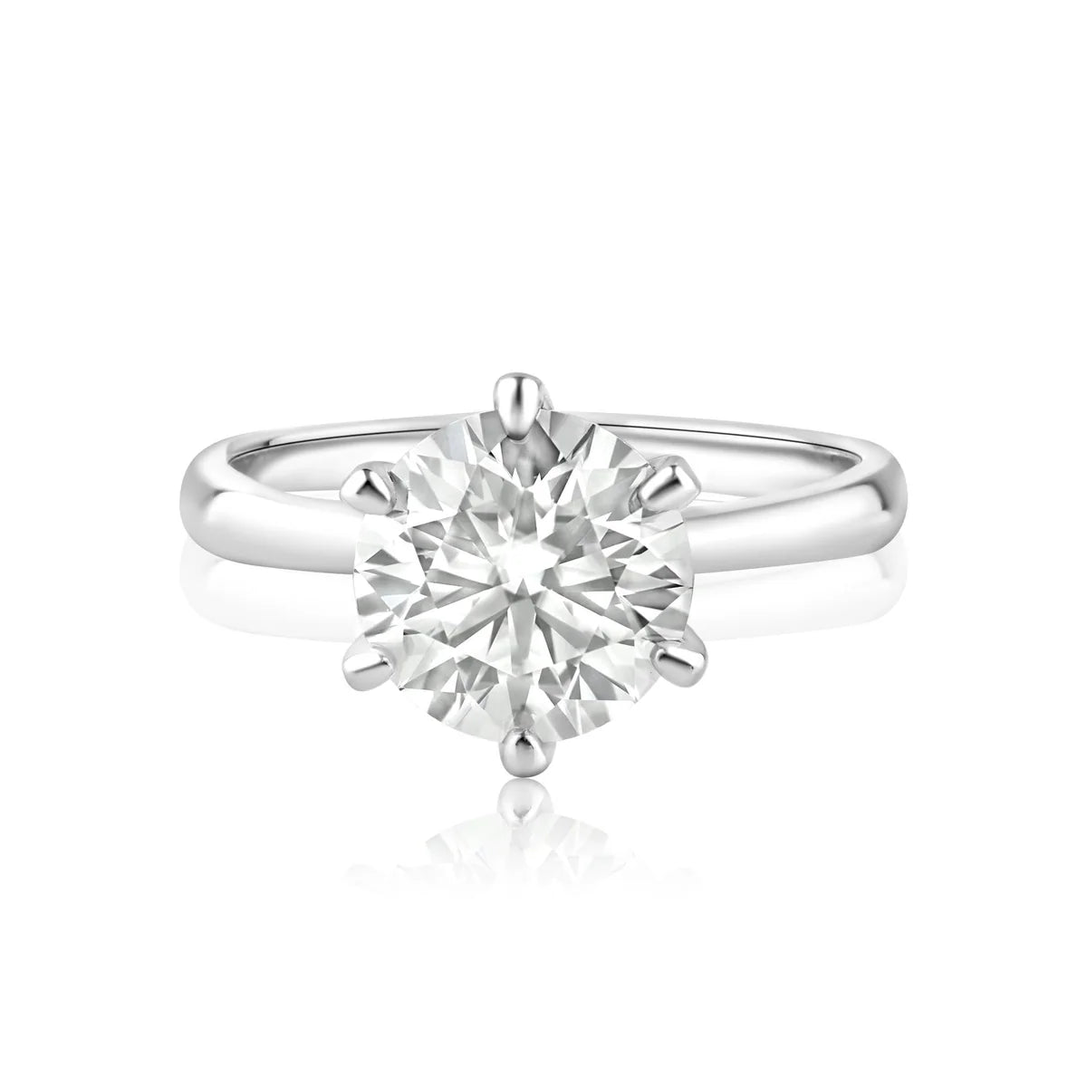 Rhodium Plated 925 Sterling Silver 3 Carat Moissanite Ring