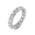 Rhodium Plated 925 Sterling Silver Moissanite 3.8mm Eternity Band Ring