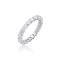Rhodium Plated 925 Sterling Silver Moissanite Eternity Band 2.8mm Ring