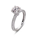 Rhodium Plated 925 Sterling Silver Moissanite Stone Engagement Ring