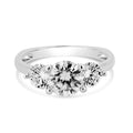 Rhodium Plated 925 Sterling Silver Past Present & Future Moissanite Ring
