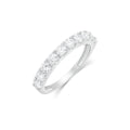 Rhodium Plated 925 Sterling Silver Round Cut Moissanite Half Eternity 3mm Ring