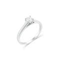 Rhodium Plated 925 Sterling Silver Round Cut Moissanite Solitaire Ring