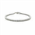Rhodium Plated 925 Sterling Silver Round Moissanite 2.25mm Tennis Bracelet