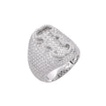 Sterling Silver Round Baugette Moissanite Albhabet I letter Initial SZ 10 Mens Ring RP 6-1/2 Cttw
