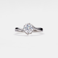 Snowflake Moissanite Engagement Ring in 925 Sterling Silver
