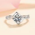 Moissanite Pave Engagement Ring in 925 Sterling Silver