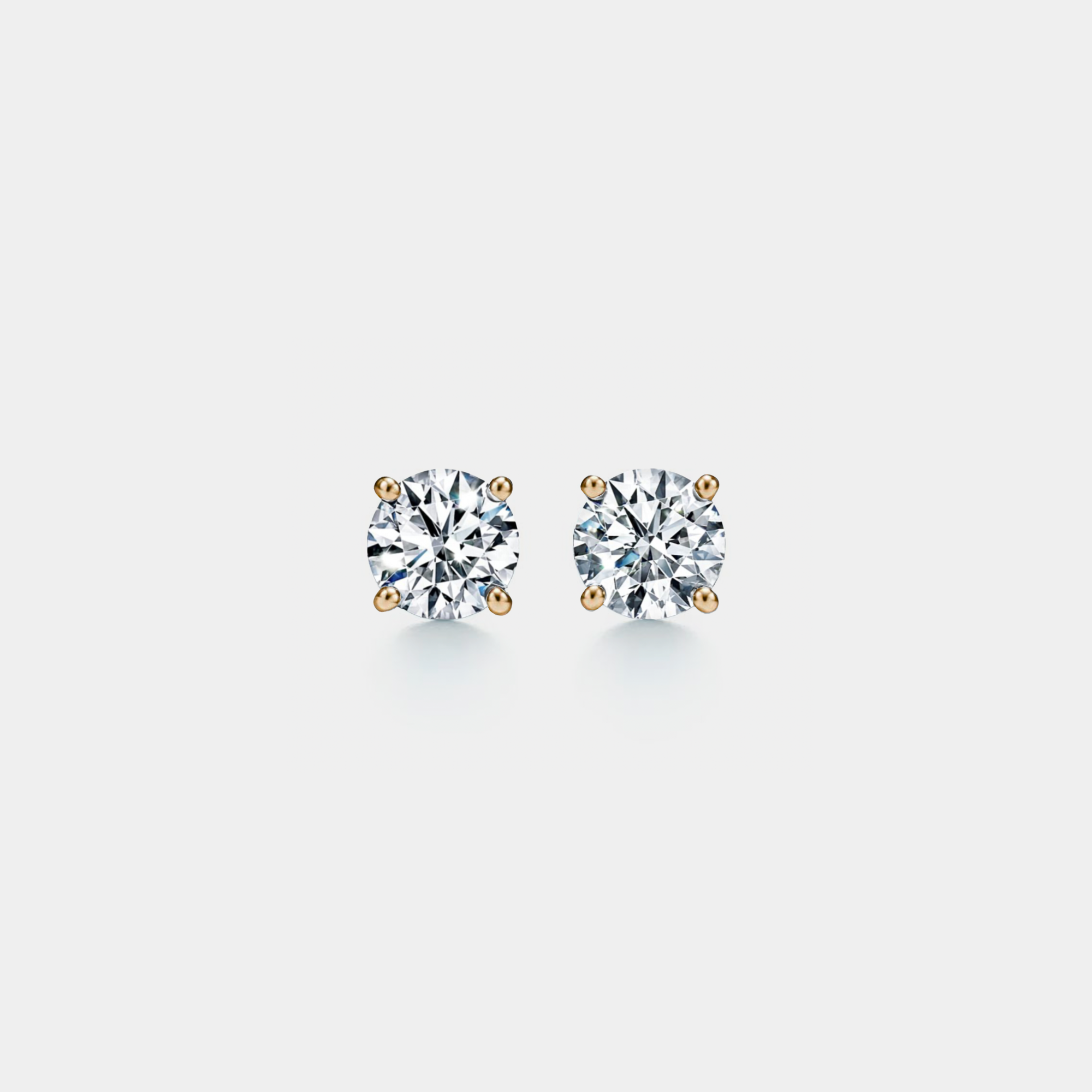 Four-Prong Moissanite Stud Earrings in 925 Sterling Silver