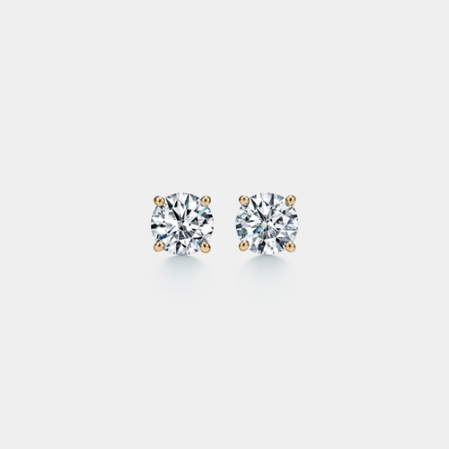 Four-Prong Moissanite Stud Earrings in 925 Sterling Silver